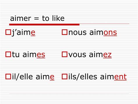 j'aime tu in english